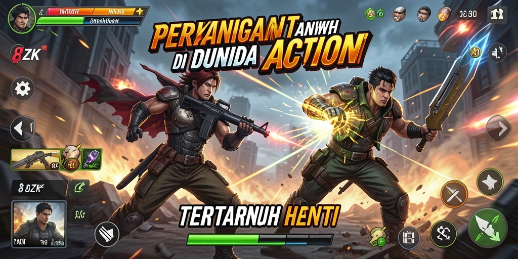 Tampilan gameplay intens dari 8ZK yang penuh aksi.